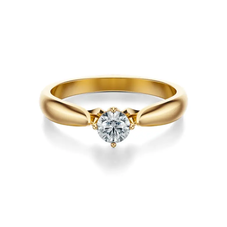 Pierścionek zaręczynowy złoty z diamentami